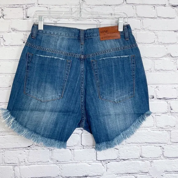 New One Teaspoon High Waist Bonita Shorts Cut Off Distressed Size 29